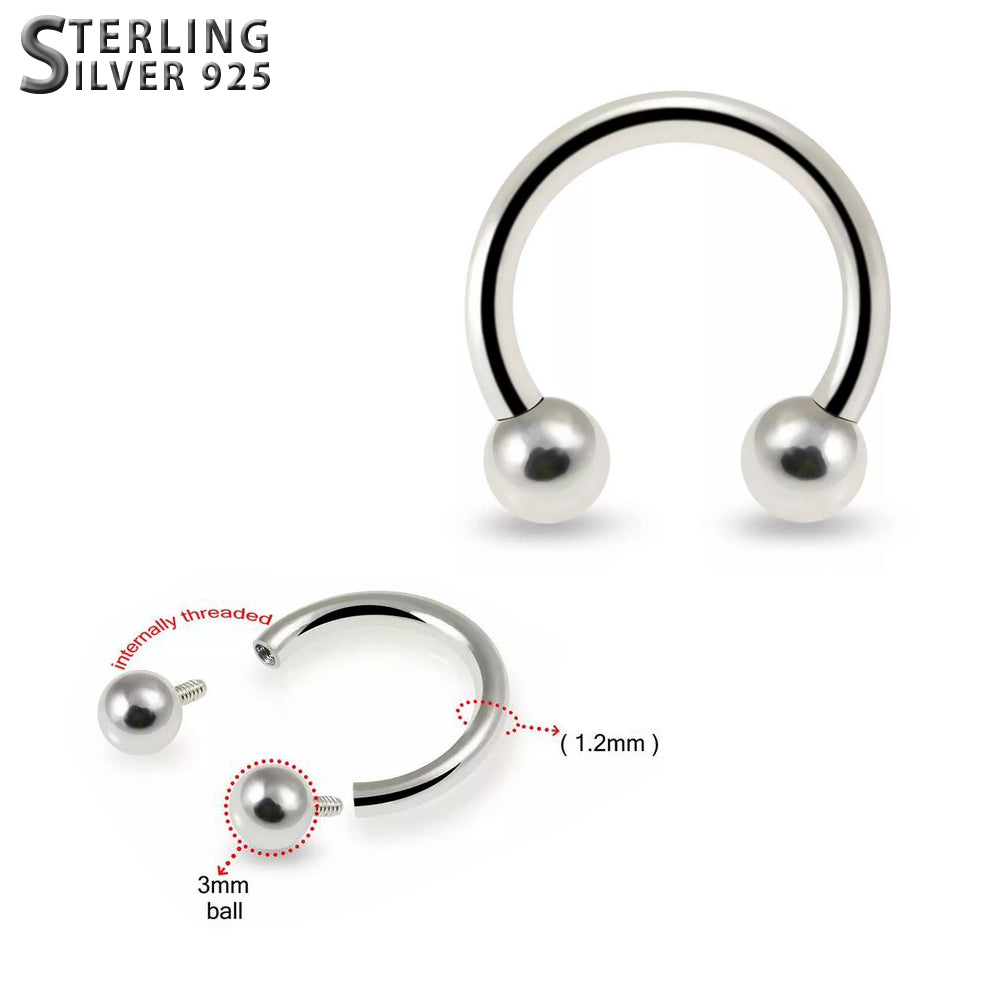 Hopeinen hevosenkenkä lävistyskoru