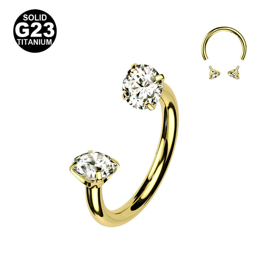 1.2mm Titaani Hevosenkenkä Zirkoneilla