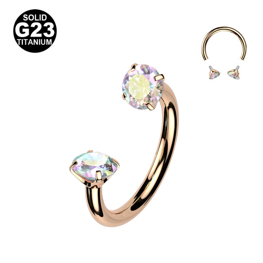 1.2mm Titaani Hevosenkenkä Zirkoneilla