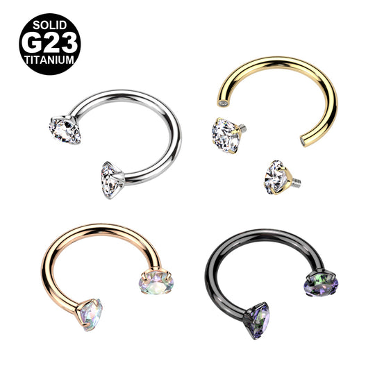 Titaani Hevosenkenkä Zirkoneilla