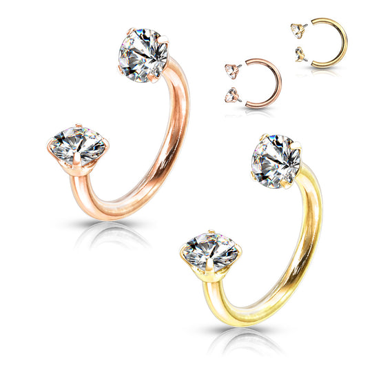 Kullattu Hevosenkenkä Zirkoneilla