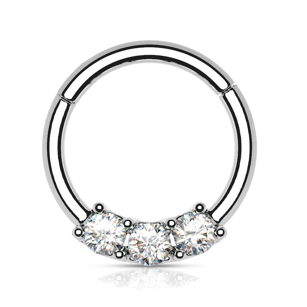 1.2mm Clicker Rengas Triple Zircon