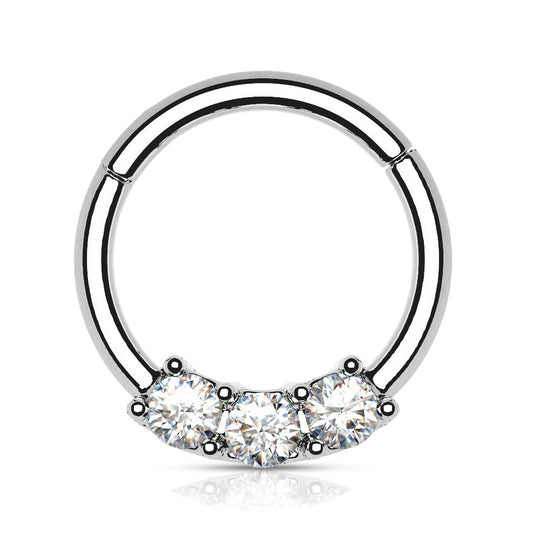 1.2mm Clicker Rengas Triple Zircon