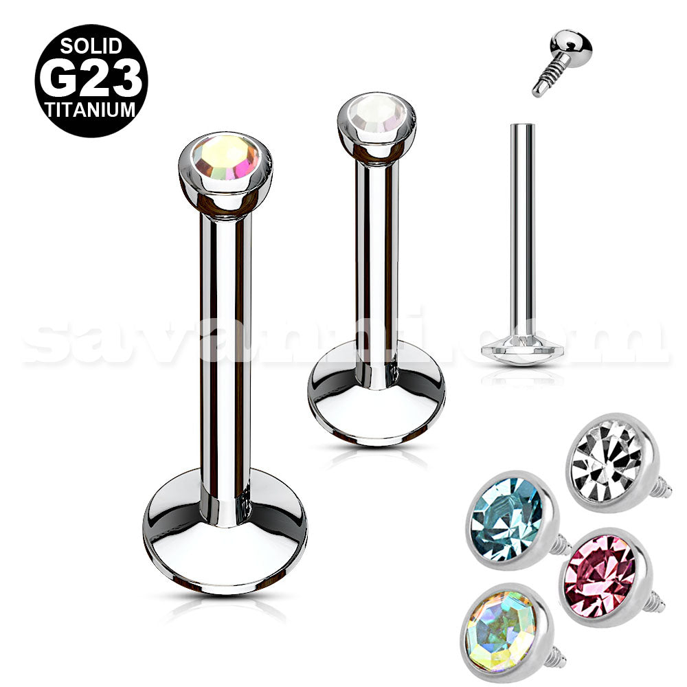 Titaani labret microstrass