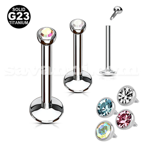 Titaani labret microstrass