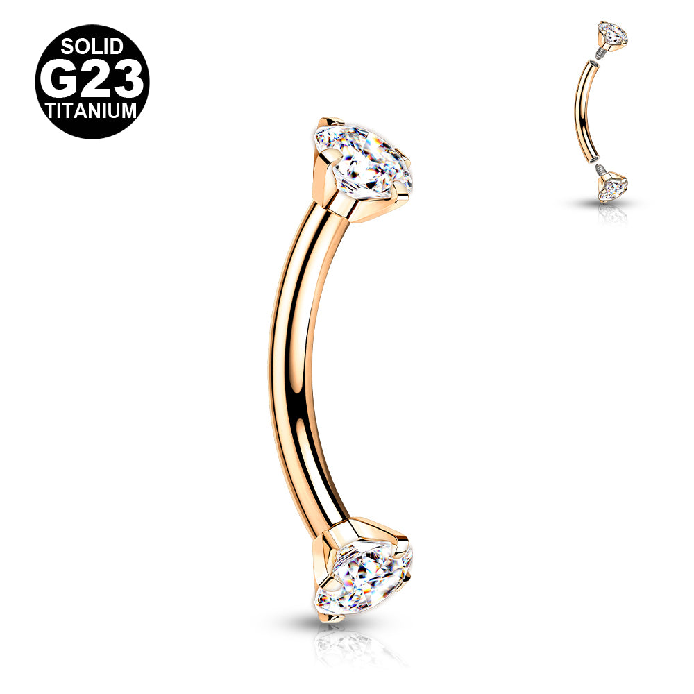 1.2mm Titaani Kullanvärinen Bananabelli Double Zircon