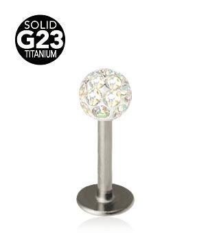 1.2mm Labret Titaani Crystal Pallo 4mm