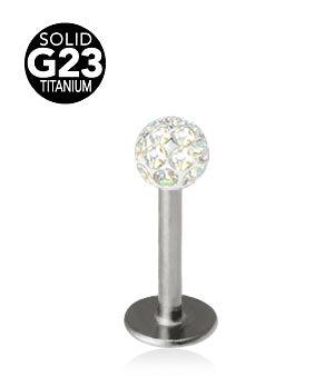 1.2mm Labret Titaani Crystal Pallo 3mm