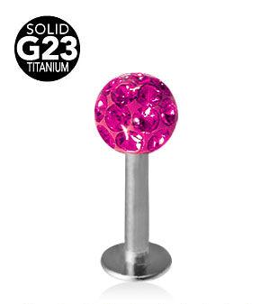 1.6mm Labret Titaani Crystal Pallo 5mm