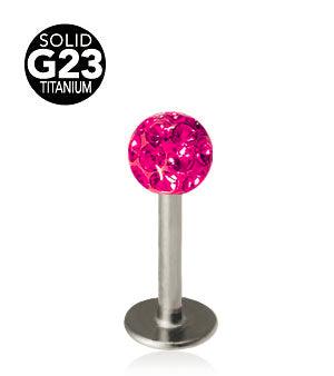 1.2mm Labret Titaani Crystal Pallo 4mm