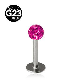 1.2mm Labret Titaani Crystal Pallo 3mm