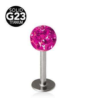 1.2mm Labret Titaani Crystal Pallo 5mm