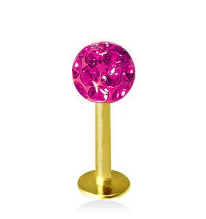 Kullanvärinen 1.2mm Labret Crystal Pallo 5mm