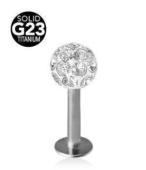 1.6mm Labret Titaani Crystal Pallo 6mm