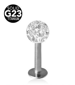1.6mm Labret Titaani Crystal Pallo 5mm