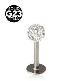 1.2mm Labret Titaani Crystal Pallo 4mm