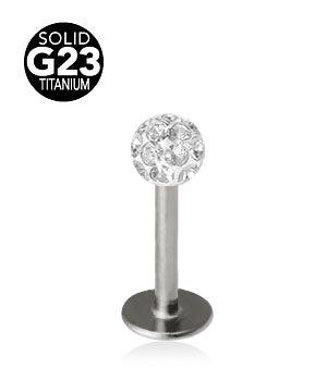 1.2mm Labret Titaani Crystal Pallo 3mm