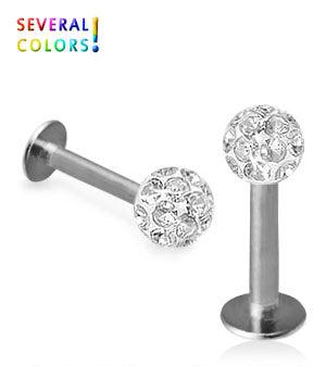 Labret with crystal ball