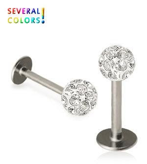 1.2mm Labret Crystal Pallo 4mm