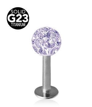 1.6mm Labret Titaani Crystal Pallo 6mm