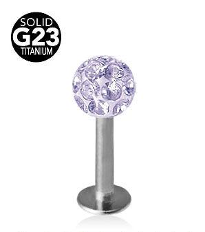 1.6mm Labret Titaani Crystal Pallo 5mm