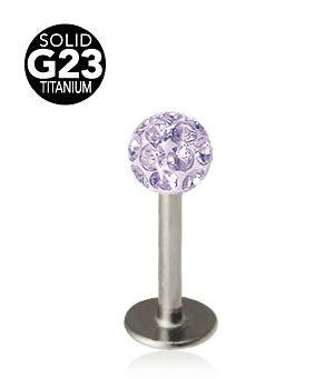 1.2mm Labret Titaani Crystal Pallo 4mm
