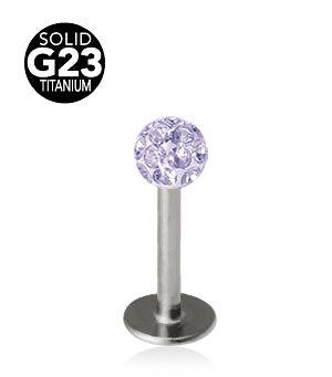 1.2mm Labret Titaani Crystal Pallo 3mm