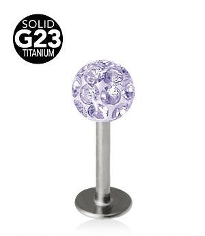 1.2mm Labret Titaani Crystal Pallo 5mm