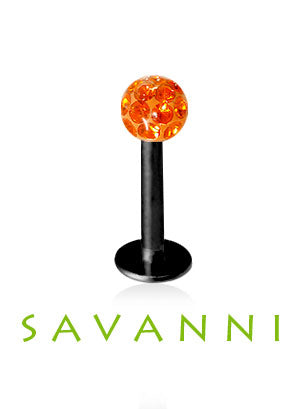 Musta 1.2mm Labret Crystal Pallo 3mm