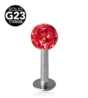 1.6mm Labret Titaani Crystal Pallo 5mm
