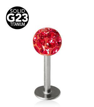 1.2mm Labret Titaani Crystal Pallo 5mm