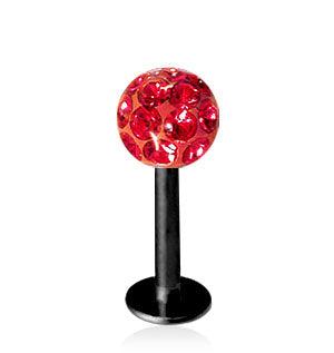 Musta 1.2mm Labret Crystal Pallo 5mm