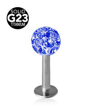 1.6mm Labret Titaani Crystal Pallo 6mm