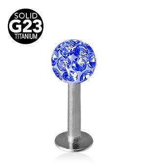 1.6mm Labret Titaani Crystal Pallo 5mm