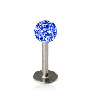 1.2mm Labret Crystal Pallo 4mm