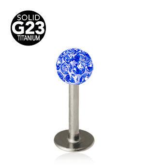 1.2mm Labret Titaani Crystal Pallo 4mm