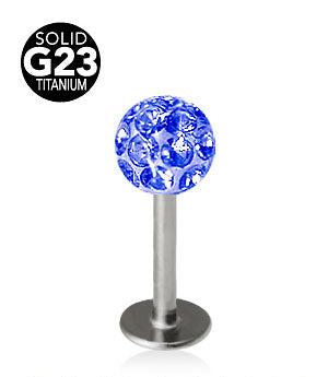 1.2mm Labret Titaani Crystal Pallo 5mm
