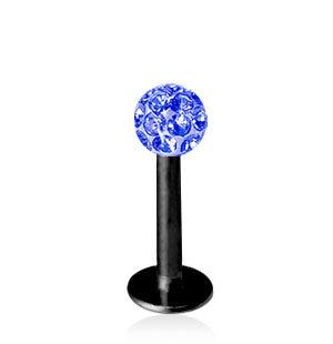 Musta 1.2mm Labret Crystal Pallo 3mm