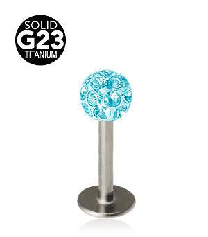1.2mm Labret Titaani Crystal Pallo 4mm