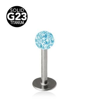 1.2mm Labret Titaani Crystal Pallo 3mm