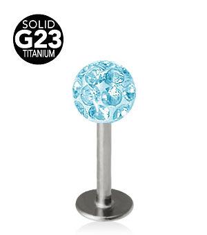 1.2mm Labret Titaani Crystal Pallo 5mm