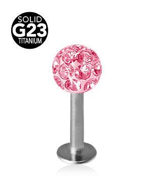 1.6mm Labret Titaani Crystal Pallo 6mm