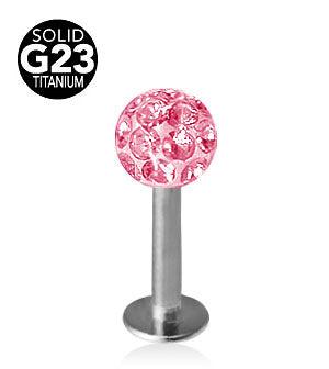 1.6mm Labret Titaani Crystal Pallo 5mm