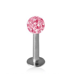 1.6mm Labret Crystal Pallo 4mm