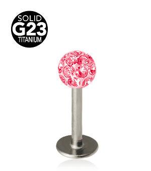 1.2mm Labret Titaani Crystal Pallo 4mm