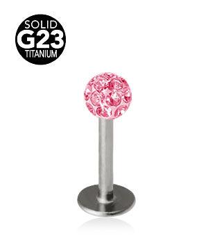 1.2mm Labret Titaani Crystal Pallo 3mm