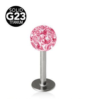 1.2mm Labret Titaani Crystal Pallo 5mm