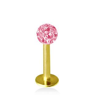 Kullanvärinen 1.2mm Labret Crystal Pallo 3mm