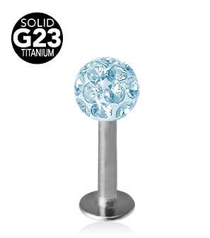 1.6mm Labret Titaani Crystal Pallo 5mm