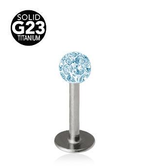 1.2mm Labret Titaani Crystal Pallo 3mm